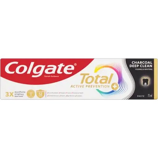 Colgate Total Active Prevention Charcoal Deep Clean Fluoride Toothpaste 75ml