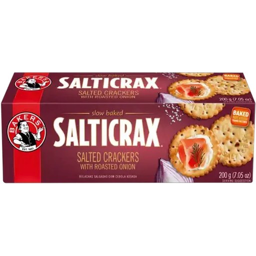 Bakers Salticrax Roasted Onion Salted Crackers 200g