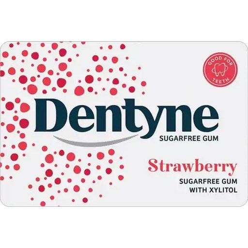 Dentyne Strawberry Flavoured Sugarfree Gum 10 Pack