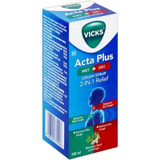 Vicks Acta Plus Wet & Dry Cough Syrup 100ml