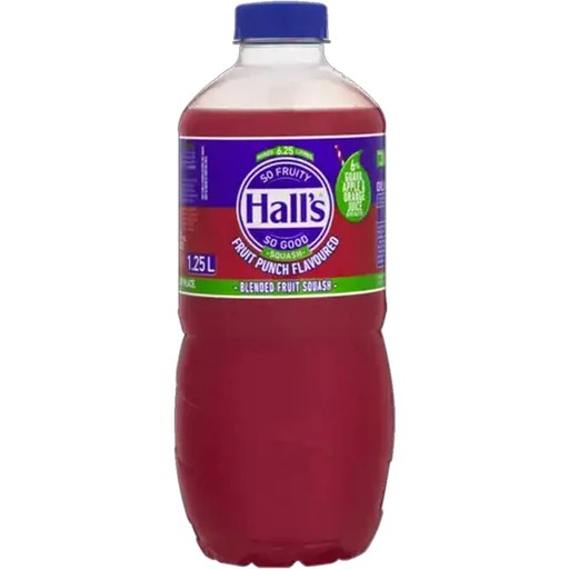 Hall's Fruit Punch Flavoured Blended Fruit Squash 1.25L