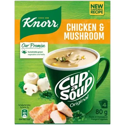 Knorr Cup-a-Soup Chicken & Mushroom Instant Soup 4 x 20g