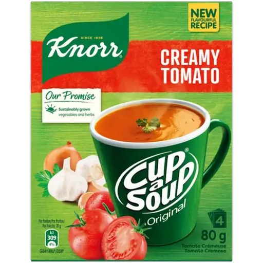 Knorr Cup-a-Soup Creamy Tomato Instant Soup 4 x 20g