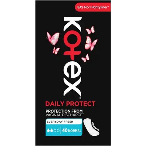 Kotex Normal Daily Protect Unscented Pantyliners 40 Pack