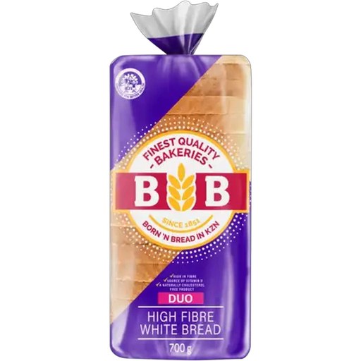 BB Bakeries Duo High Fibre Sliced White Bread Loaf 700g