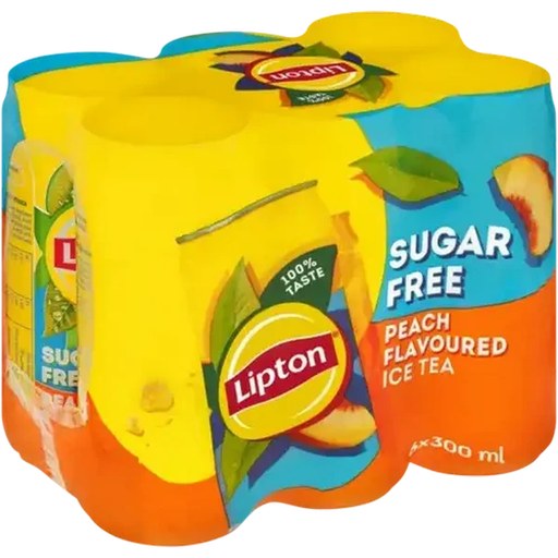Lipton Peach Flavoured Sugar Free Ice Tea 6 x 300ml