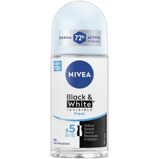 NIVEA Black & White Invisible Fresh Anti-Perspirant Roll-On 50ml