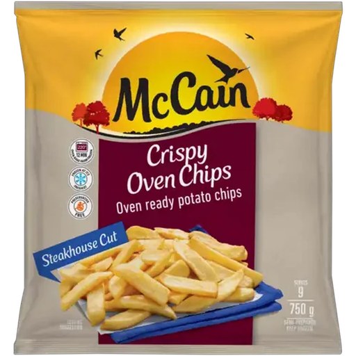 McCain Frozen Steakhouse Cut Crispy Oven Potato Chips 750g