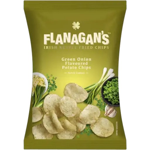 Flanagan's Moreish Irish Gaelic Green Onion Flavoured Kettle Fried Chips 120g