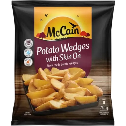 McCain Gluten Free Frozen Potato Wedges with Skin On 750g