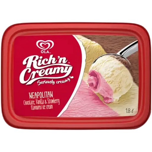 Ola Rich 'n Creamy Neapolitan Ice Cream 1.8L