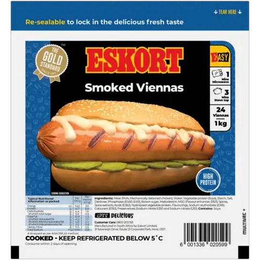 Eskort Smoked Viennas 1kg