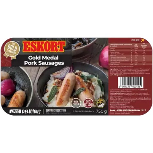 Eskort Gold Medal Pork Sausages 750g