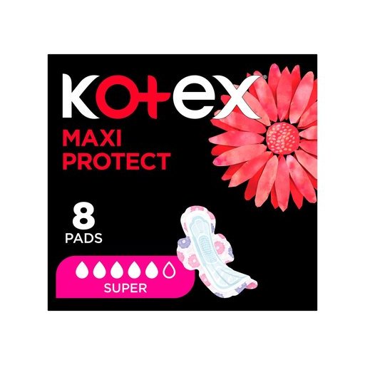 Kotex Maxi Protect Super Pads With Wings 8 Pack