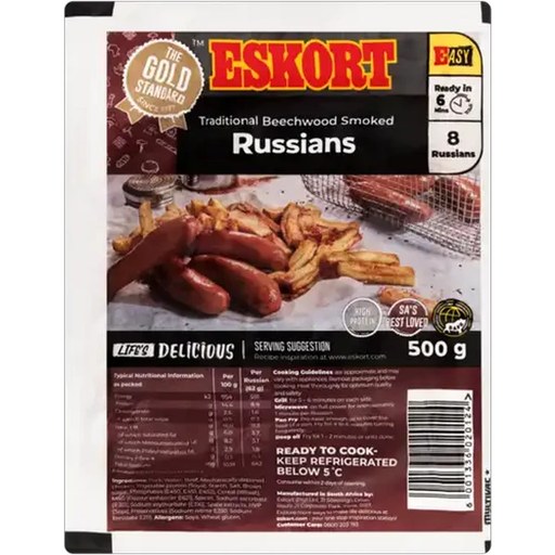 Eskort Traditional Spicy Smoked Russians 500g