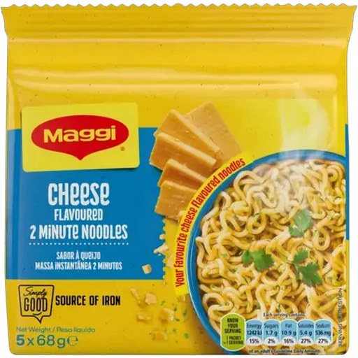 Maggi Cheese Flavoured 2-Minute Noodles 5 x 68g