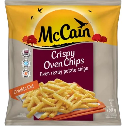 McCain Frozen Crispy Crinkle Cut Oven Potato Chips 750g