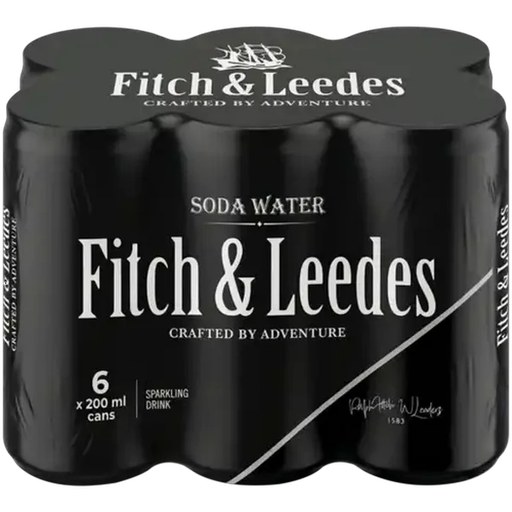 Fitch & Leedes Soda Water 6 x 200ml