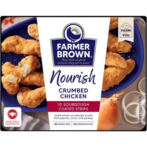 Farmer Brown Nourish Sourdough Coated Chicken Strips 400g