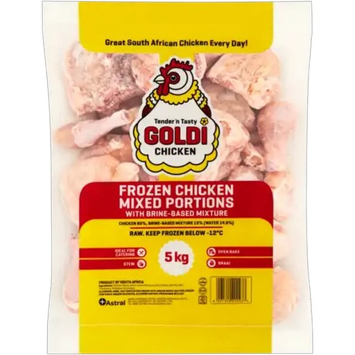 Goldi Chicken Frozen Chicken Mixed Portions with Brine-Based Mixture 5kg