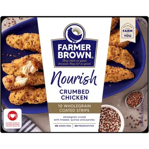 Farmer Brown Nourish Wholegrain Coated Crumbed Chicken Strips 400g