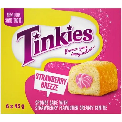 Tinkies Strawberry Breeze Sponge Cake 6 x 45g