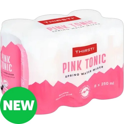 Thirsti Pink Tonic Flavoured Sparkling Spring Water Mixer 6 x 250ml
