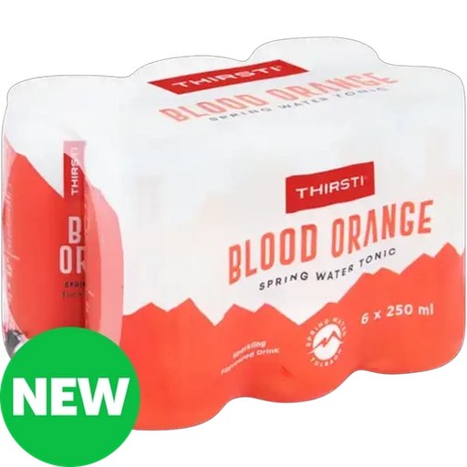 Thirsti Blood Orange Flavoured Sparkling Spring Water Tonic 6 x 250ml
