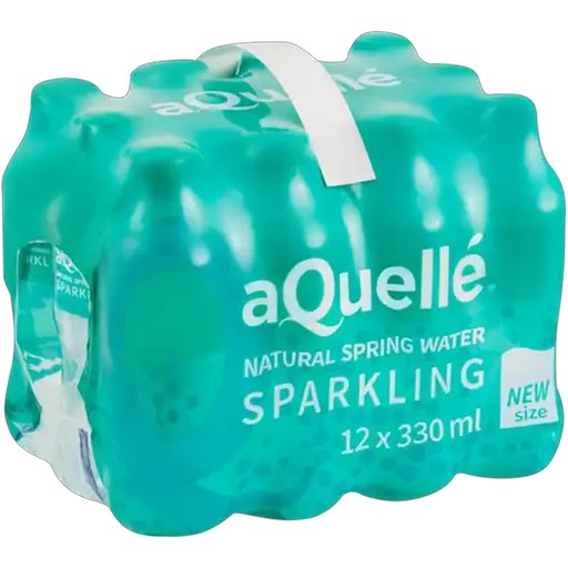 aQuellé Natural Sparkling Water Bottles 12 x 330ml
