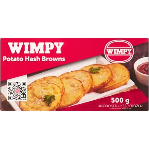 Wimpy Frozen Potato Hash Browns 500g