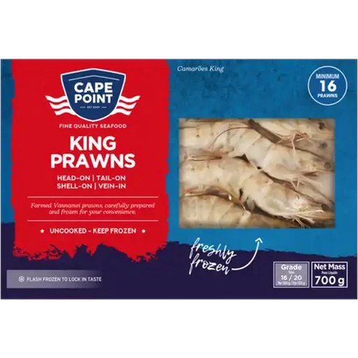 Cape Point Frozen King Prawns 700g