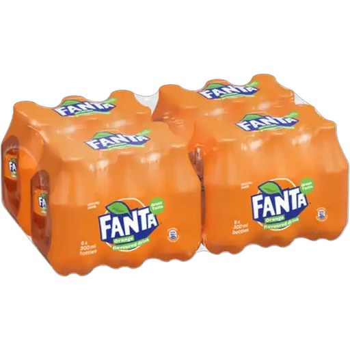 Fanta Orange Flavoured Sparkling Soft Drink Bottles 24 x 300ml