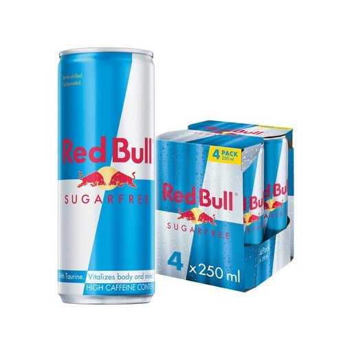 Red Bull Energy Drink Sugar Free 4 x 250ml