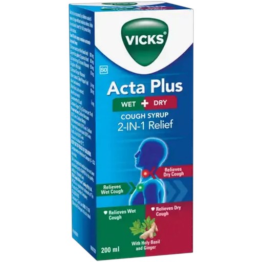 Vicks Acta Plus Wet & Dry Cough Syrup 200ml