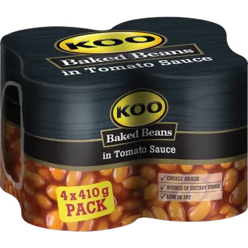 KOO Baked Beans In Tomato Sauce Cans 4 x 410g