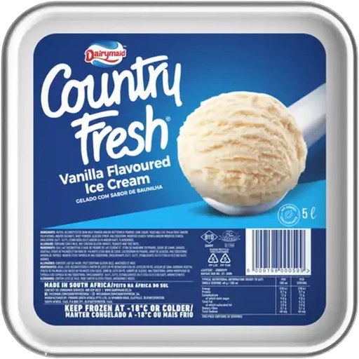 Dairymaid Country Fresh Vanilla Flavoured Ice Cream 5L