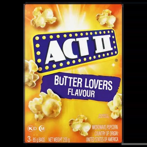 ACT II Butter Lovers Flavoured Microwave Popcorn 255g