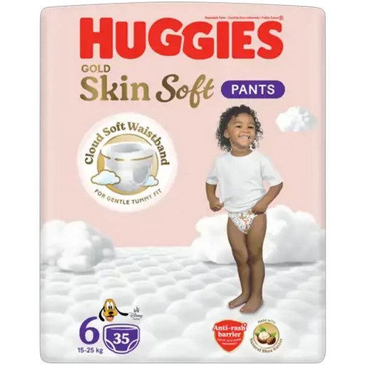 Huggies Gold Skin Soft Size 6 Disposable Nappy Pants 35 Pack