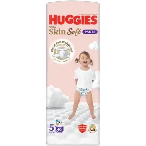 Huggies Gold Skin Soft Size 5 Disposable Nappy Pants 40 Pack