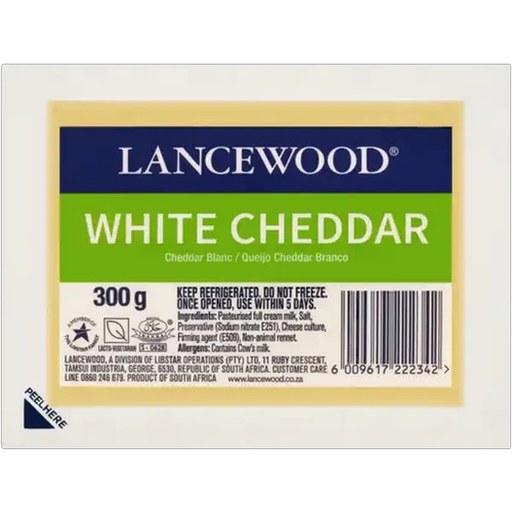 LANCEWOOD White Cheddar Cheese Pack 300g