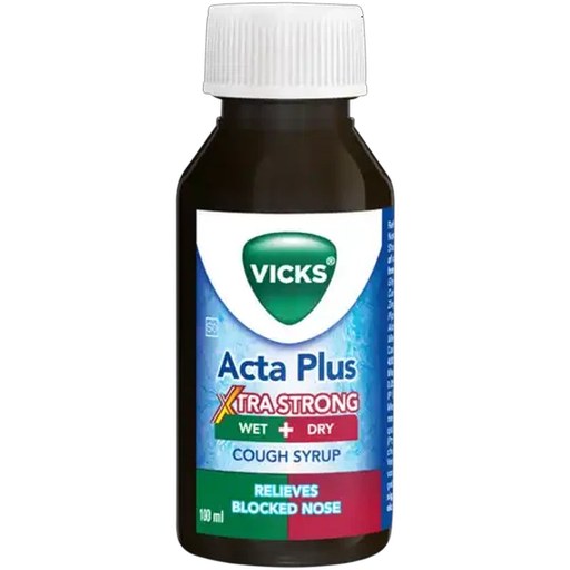Vicks Acta Plus Xtra Strong Wet & Dry Cough Syrup 100ml