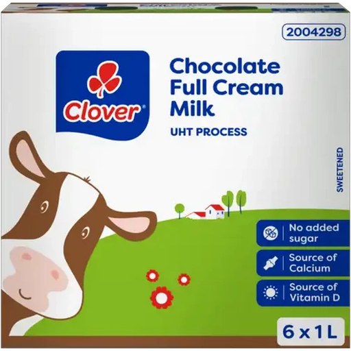 Clover Chocolate Full Cream Milk 6 x 1L
