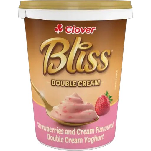 Clover Bliss Strawberries & Cream Double Cream Yoghurt 500g