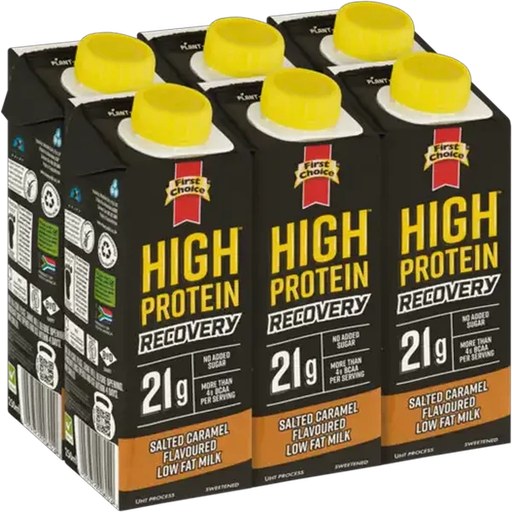 First Choice High Protein Recovery Salted Caramel Flavoured Low Fat Milk 6 x 250ml
